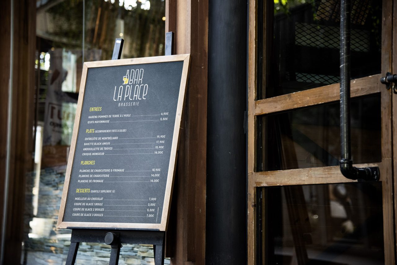 Carte menu Bar La Place Brasserie